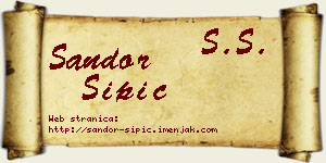 Šandor Šipić vizit kartica